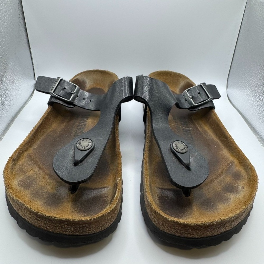 Birkenstock Gizeh Leather Sandals – Black – EU 37 / US Women's 6 – Boho